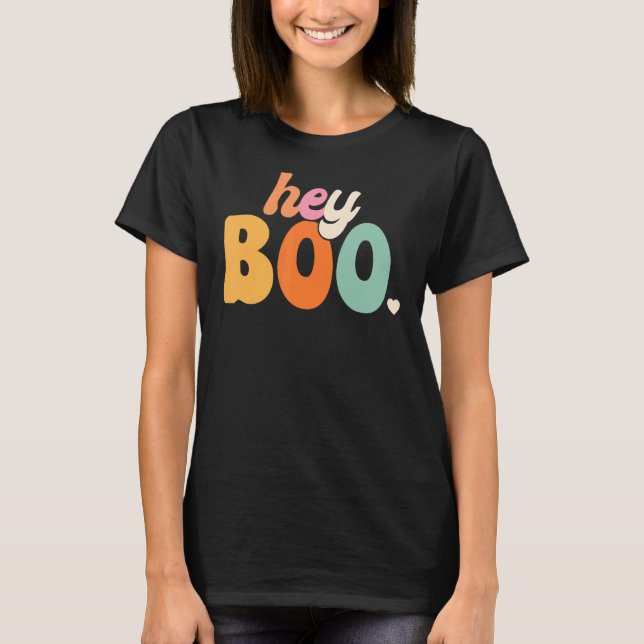 Camiseta Groovy Ghost Halloween Pumpkin Face Ei Boo Trendy (Frente)