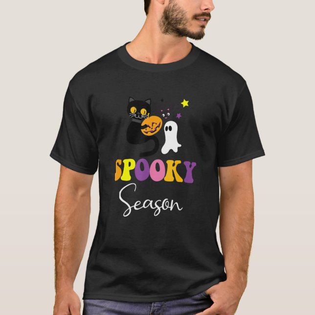 Camiseta Groovy Ghost Spooky Season (Frente)