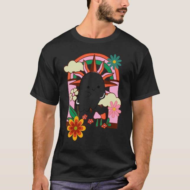 Camiseta Groovy Ghost Spooky Season Boho Spooky Ghost (Frente)