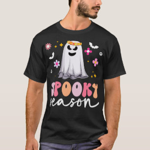 Camiseta Groovy Ghost Spooky Season Retro Halloween Hippie