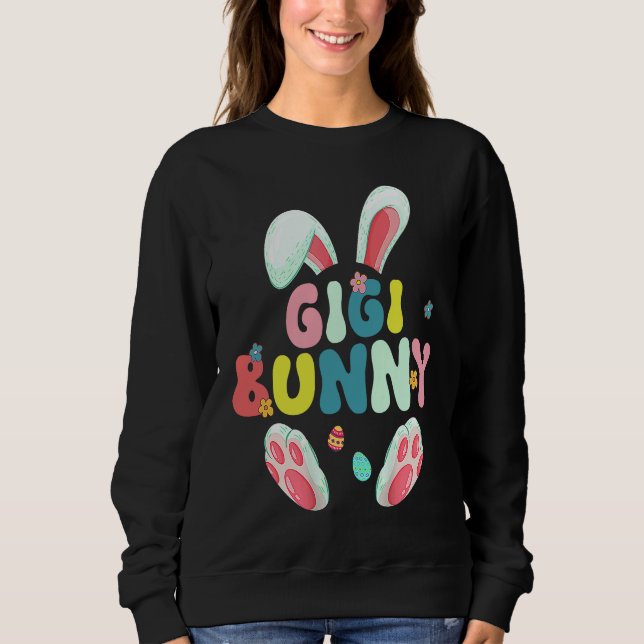 Camiseta Groovy Gigi Bunny  Happy Easter Mother's Day 2023 (Frente)