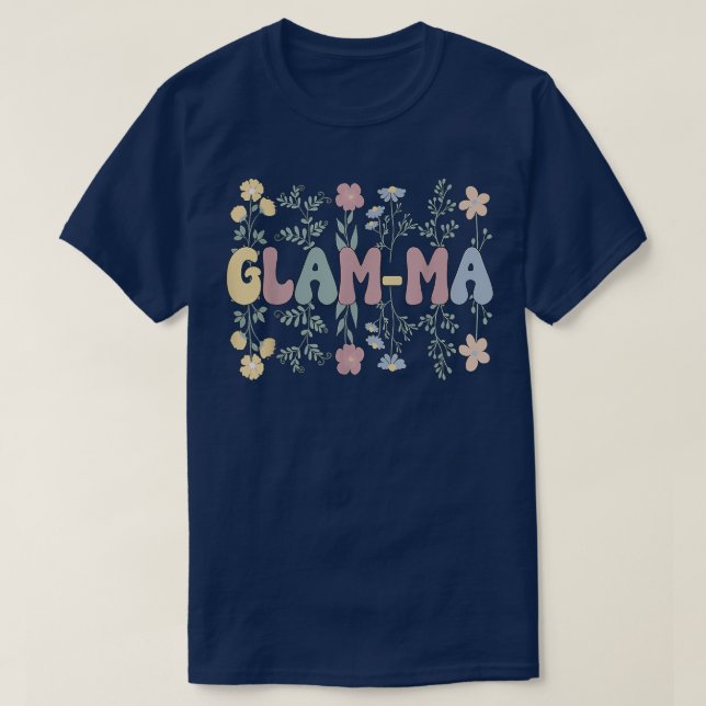 Camiseta Groovy GlamMa Avó Flores GlamMa Avó (Frente do Design)