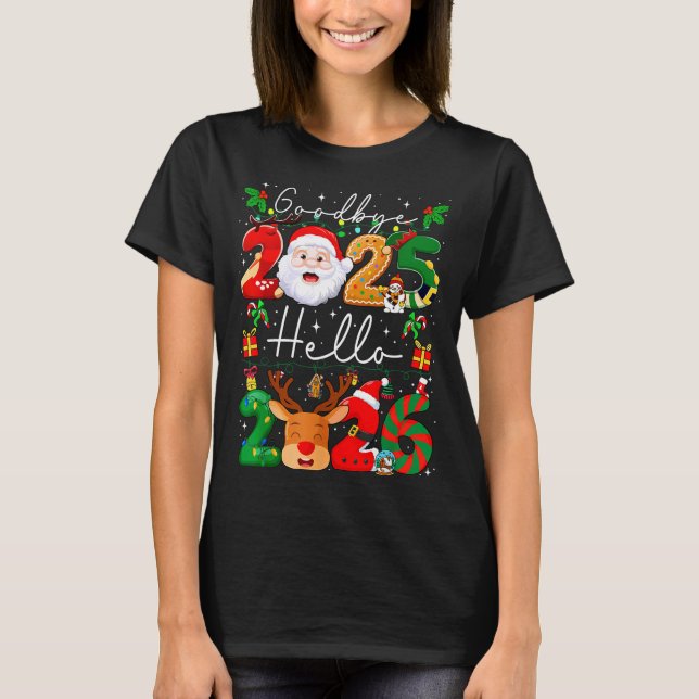 Camiseta Groovy Goodbye 2025 Hello 2026 Happy New Years Eve (Frente)