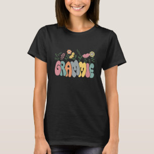 Camiseta Groovy Grammie Flower Retro Avó Feliz Groovy F