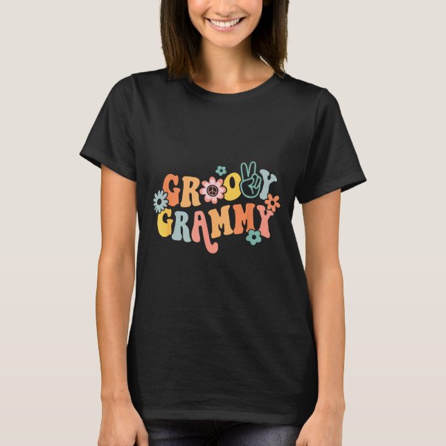 Camiseta Groovy Grammy One Thankful Grammy Valentines Day M (Frente)