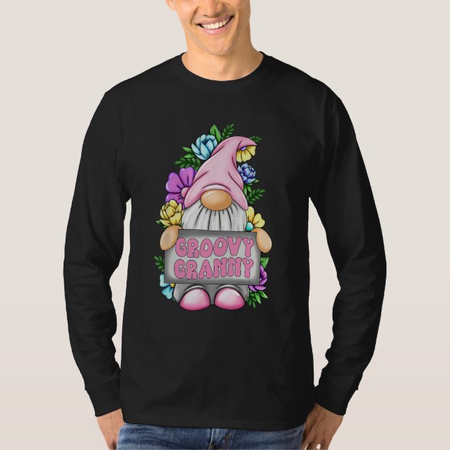 Camiseta Groovy Granny Gnome Happy Mothers Day For Mom Gnom (Frente)