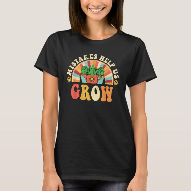 Camiseta Groovy Growth Mindset Positive Retro Teachers Back (Frente)
