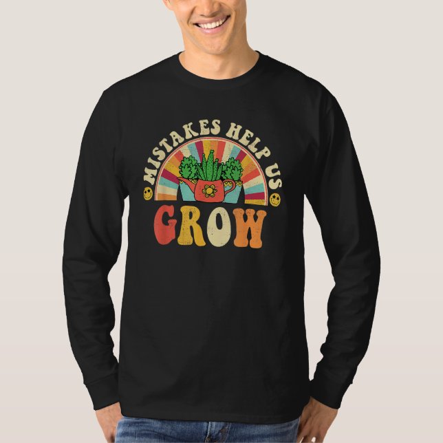 Camiseta Groovy Growth Mindset Positive Retro Teachers Back (Frente)