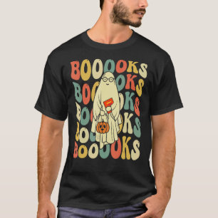 Camiseta Groovy Halloween Boooks Ghost Hippie Boo Lendo