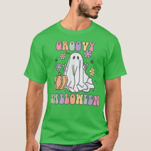 Camiseta Groovy Halloween Ghost 60s 70s Figurume Groovy Spo