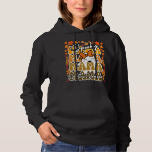 Camiseta Groovy Halloween Mama cai num fantasma fofo de um