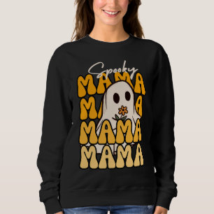 Camiseta Groovy Halloween Mama Dia de as Bruxas engraçado d