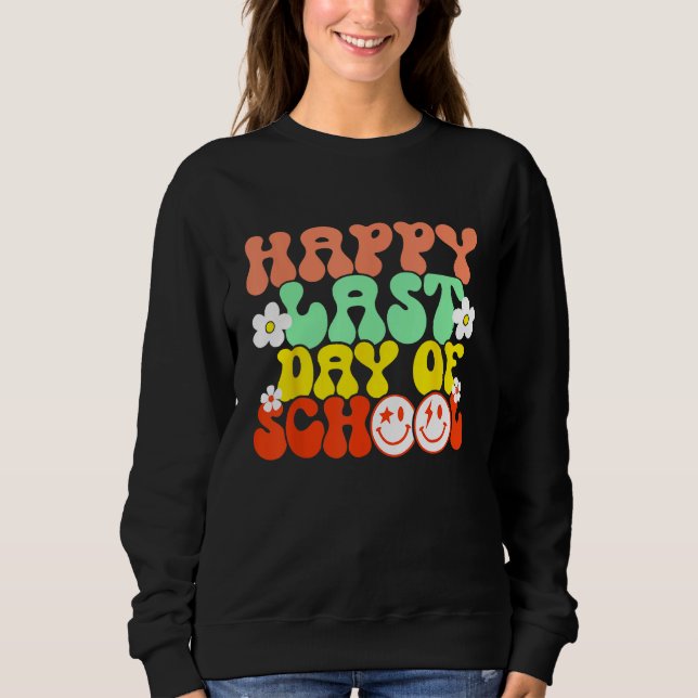 Camiseta Groovy Happy Last Day of School Teacher Student Gr (Frente)