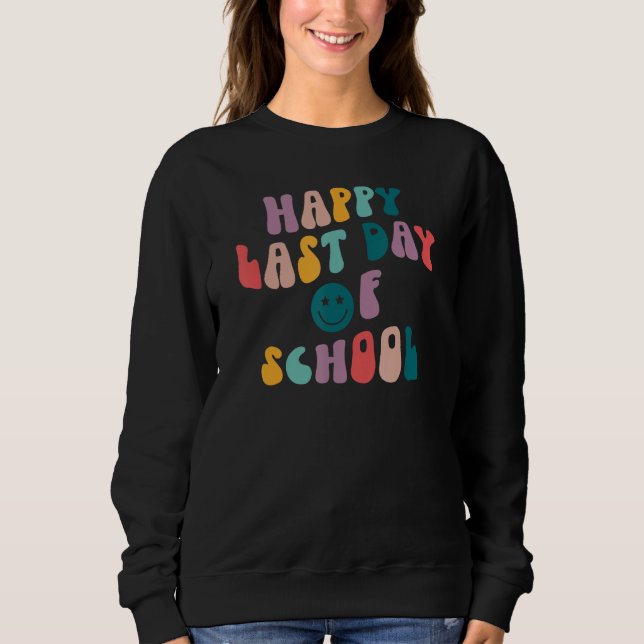 Camiseta Groovy Happy Last Day of School Teacher Student Gr (Frente)