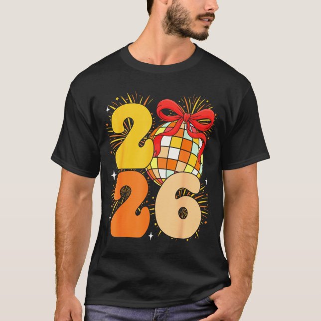 Camiseta Groovy Happy New Year 2026 New Years Eve Party Men (Frente)