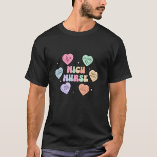 Camiseta Groovy Heart Candy NICU Nurse Dia de os namorados