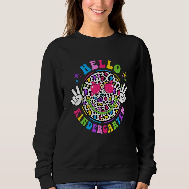 Camiseta Groovy Hello Kindergarten Vibes Retro Teacher Back (Frente)