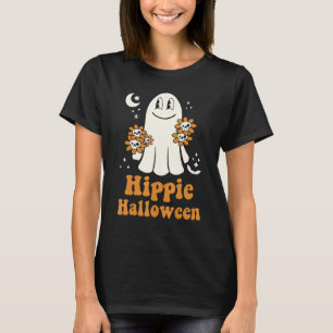 Camiseta Groovy Hippie Halloween Costume Retro Fantasma Flo