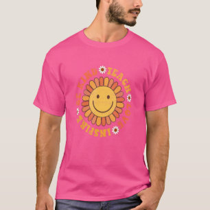 Camiseta Groovy Hippy Professora Seja gentil Ensinando Amor