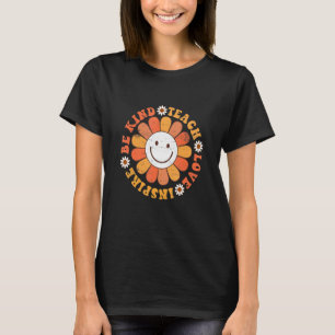 Camiseta Groovy Hippy Professora Seja gentil Ensinando Amor