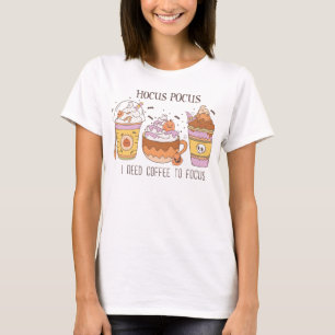 Camiseta Groovy Hocus pocus I Need Coffee to Focus Fall