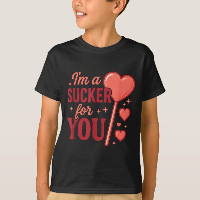 Camiseta Groovy I'm A Sucker For You Retro Heart Candy Vale (Frente)