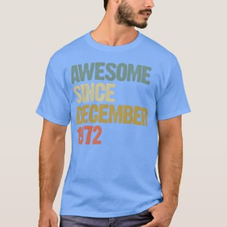 Camiseta Groovy Incrível Desde Dezembro de 1972 Presente Re