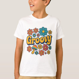 Camiseta Groovy Kids Retro Gráfica Vintage