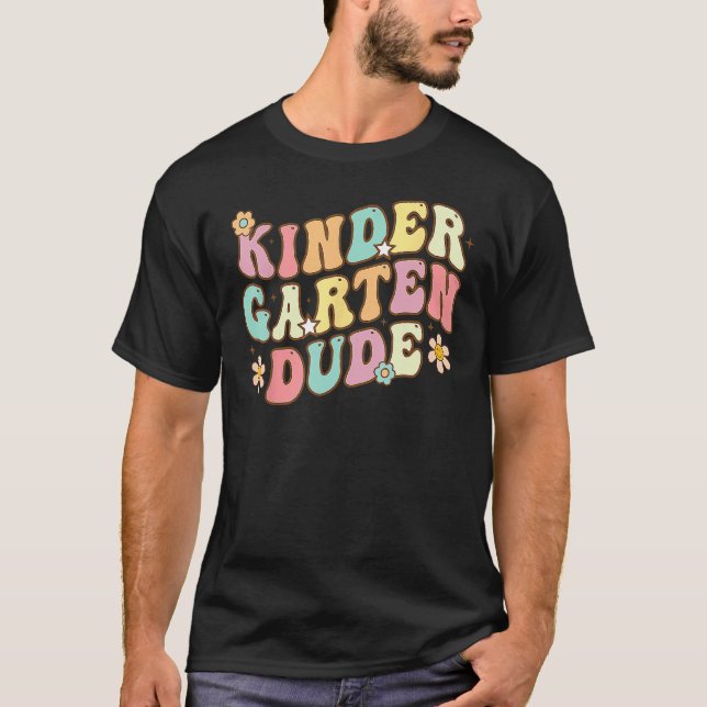 Camiseta Groovy Kindergarten De Volta Ao Estudante Bo (Frente)