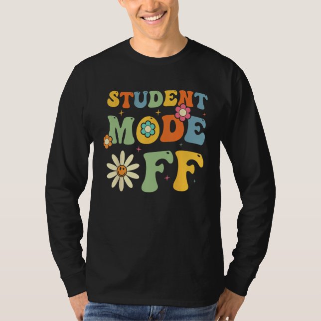 Camiseta Groovy Last Day Of School Student Mode Off Summer  (Frente)