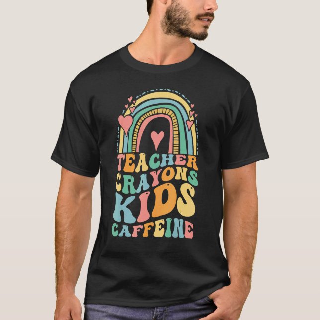 Camiseta Groovy Last Day of School Teachers Crayons Kids Ca (Frente)