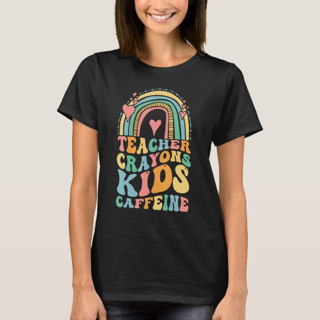 Camiseta Groovy Last Day of School Teachers Crayons Kids Ca (Frente)