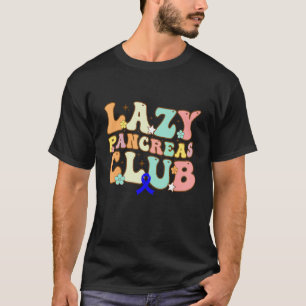 Camiseta Groovy Lazy Pancreas Club Diabetes Consciência Azu