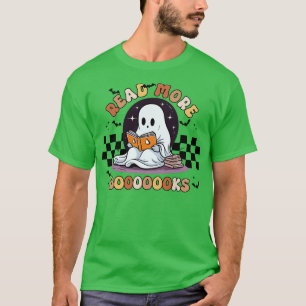 Camiseta Groovy Leia Mais Livros Ghost Boo Engraçado