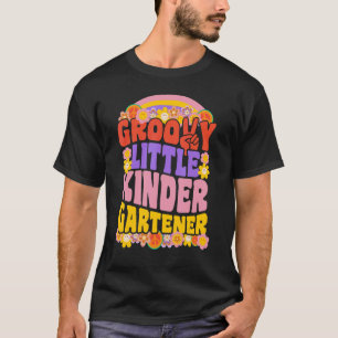 Camiseta Groovy Little Kindergartner Retro Wavy 70s Vintag