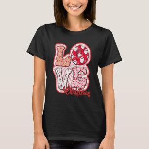 Camiseta Groovy Love Chritmas Retro Papais noeis Jingle Mer