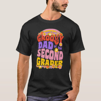 Camiseta Groovy Mãe do Segundo Grader Retro Wavy 70s Vin