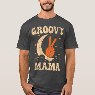 Camiseta Groovy Mama Estética Nostálgica dos Anos 70 amigo 