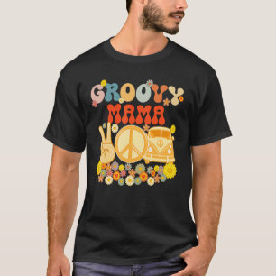 Camiseta Groovy Mama Retro Correspondente à Chá de fraldas