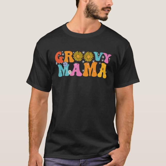 Camiseta Groovy Mama Retro Hippie Vintage  1 (Frente)