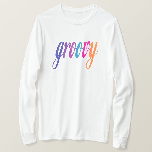 Camiseta Groovy Manga Longa Unissex (Frente do Design)