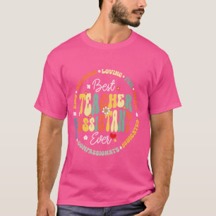 Camiseta Groovy Melhor Assistente de Professor de Todos os