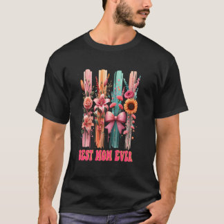 Camiseta Groovy Melhor Mãe do Mundo Arco Floral Dia das Mãe