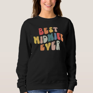 Camiseta Groovy Melhor Parteira de Todos os Tempos Doula Pa