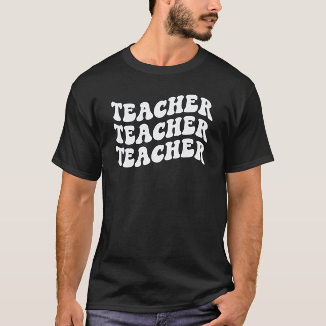 Camiseta Groovy Melhor Professor de Todos os Tempos De Volt (Frente)