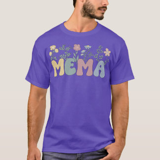 Camiseta Groovy Mema Avó Flores Mema Vovó