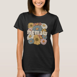 Camiseta Groovy Memaw Avó Flores Memória Vovó