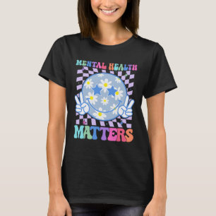 Camiseta Groovy Mental Health Problems Flor Autismo Sorri