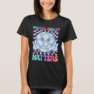 Camiseta Groovy Mental Health S Flor Autismo Sorria Face