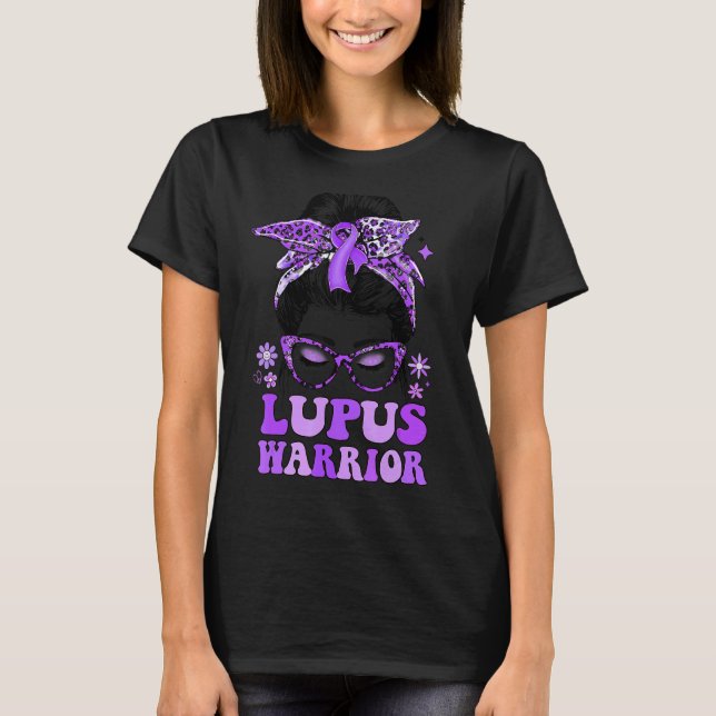 Camiseta Groovy Messy Bun Leopard Roxo Lupus Warri (Frente)